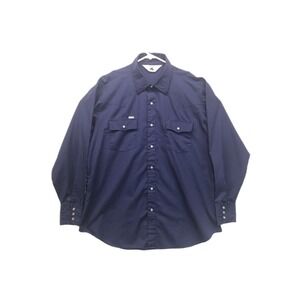 Chute # 1 Men's XL Navy Blue Pearl Snap Western Long Sleeve Lightweight Shirt